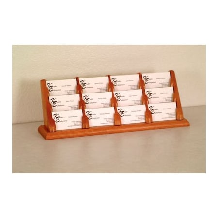Wooden Mallet 12 Pocket Counter Top Business Card Holder - Medium Oak BCC4-12MO
